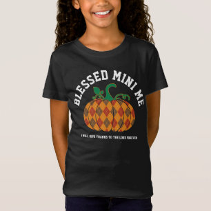 BLESSED MINI ME Plaid Pumpkin Thanksgiving Fall T-Shirt
