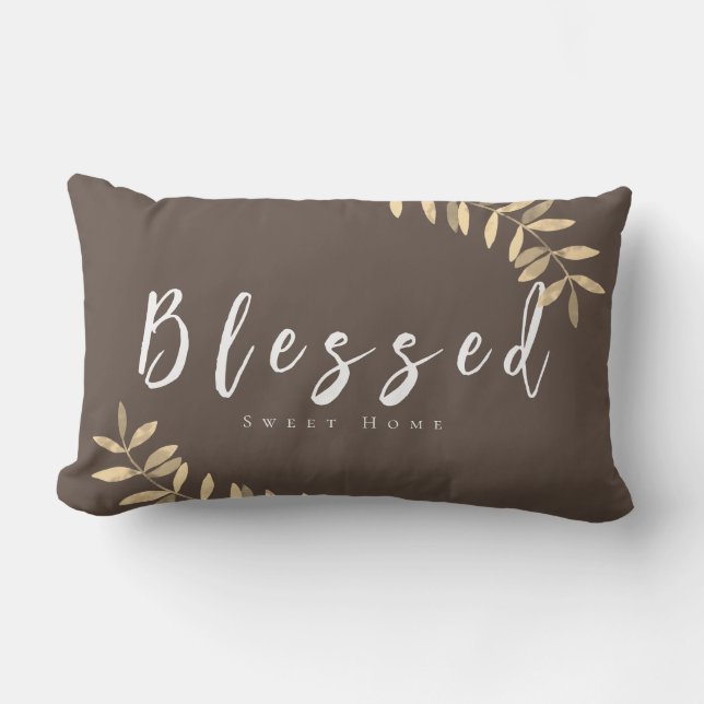 Blessed Modern Brown Lumber Pillow (Front)