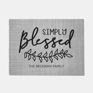 Blessed Modern Rustic Farmhouse - Add Family Name Doormat