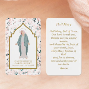 Blessed Mother Catholic In Memory Prayer Card