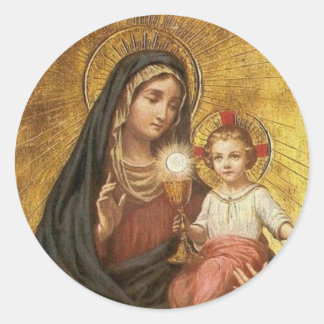 Blessed Mother Classic Round Sticker