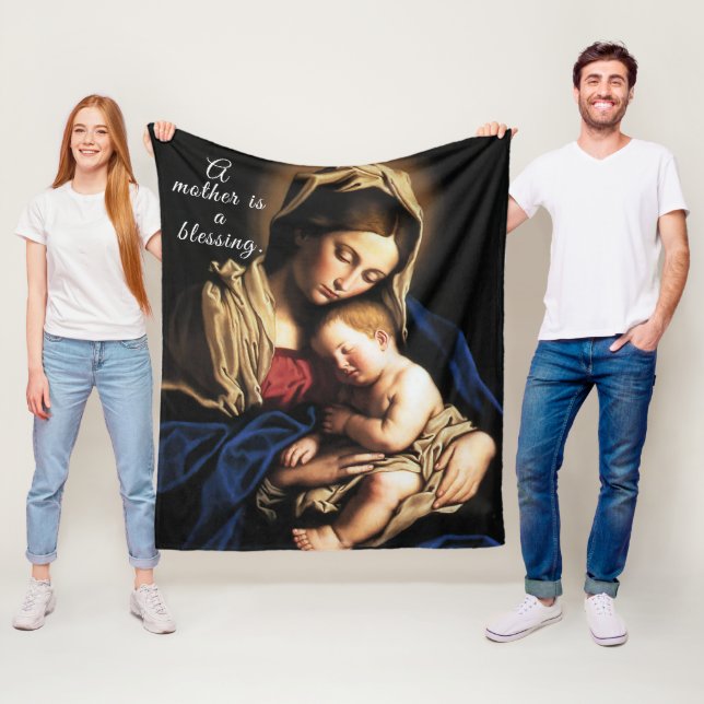 Blessed Mother Fleece Blanket (In Situ)