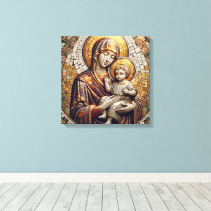 Blessed Mother Mary and Baby Jesus   Religoius Canvas Print