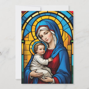 Blessed Mother Mary and Baby Jesus - Virgin Mary Holiday Card