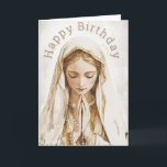 Blessed Mother Mary Praying with Rosary  Thank You Card<br><div class="desc">Featuring a beautiful HAPPY BIRTHDAY card with the image of the BLessed Mother Mary praying with a Rosary in her hands.</div>