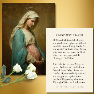 Blessed Mother Prayer Card for Expectant Mothers 