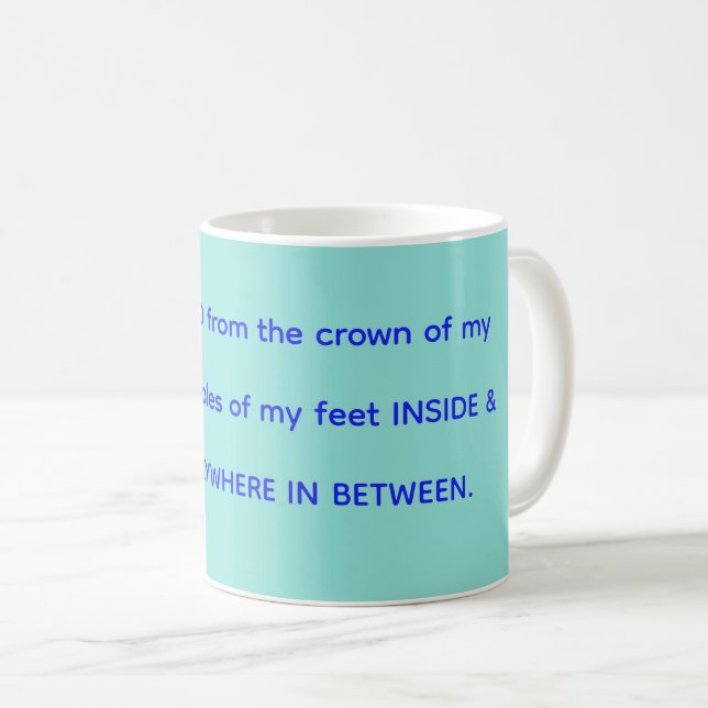 Blessed mug in mint & blue (Front Right)