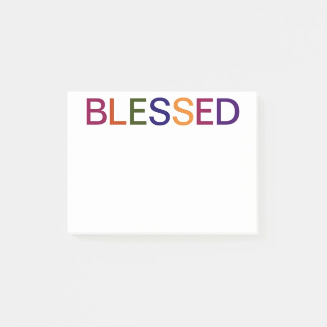 Blessed Multi Coloured Post-it Notes (Front)