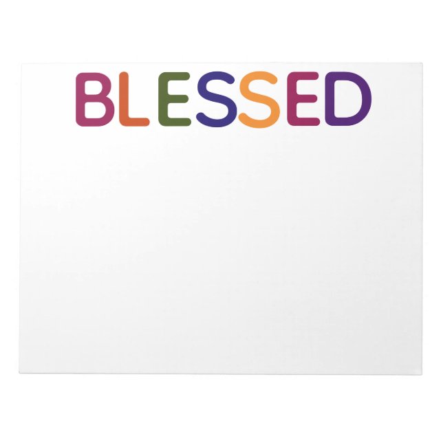 Blessed Multicolored 11 x 8.5 Notepad (Front)