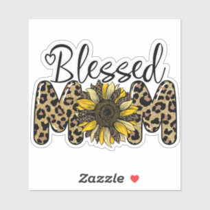 Blessed Mum Cute Cheetah Leopard Sunflower