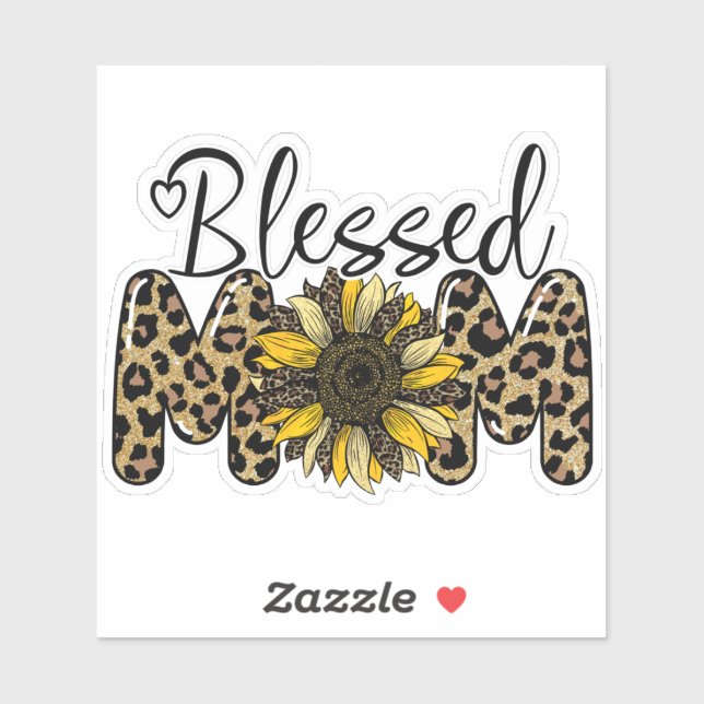 Blessed Mum Cute Cheetah Leopard Sunflower (Sheet)