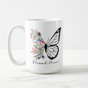 Blessed Mum Floral Butterfly  Coffee Mug