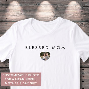 Blessed Mum Heart Photo Mothers Day Modern Tri-Blend Shirt