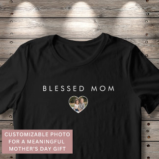 Blessed Mum Heart Photo Mothers Day Modern  Tri-Blend Shirt
