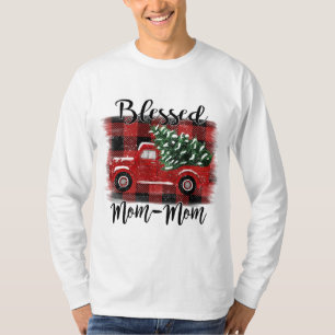 Blessed Mum-Mum Red Truck Vintage Christmas Tree T-Shirt
