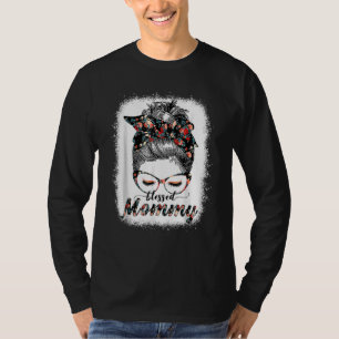Blessed Mummy Messy Bun Women Happy Easter Mother' T-Shirt