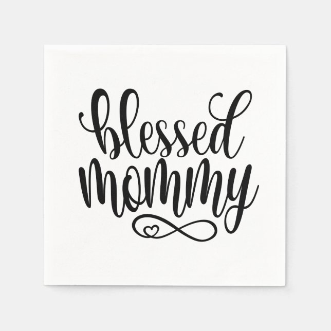 Blessed Mummy Mother's Day Quote | Paper Napkin (Front)