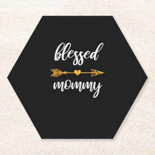 Blessed Mummy Shirt Mum Women Family Matching Than Paper Coaster