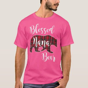Blessed Nana Bear Red Tartan Plaid Fun Grandma Gif T-Shirt
