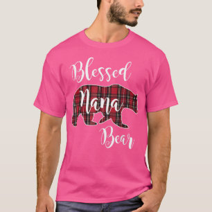Blessed Nana Bear Red Tartan Plaid Fun Grandma Gif T-Shirt