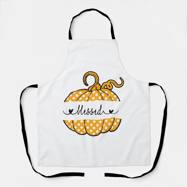 Blessed Nana Pumpkin Art Thanksgiving Halloween Apron (Front)