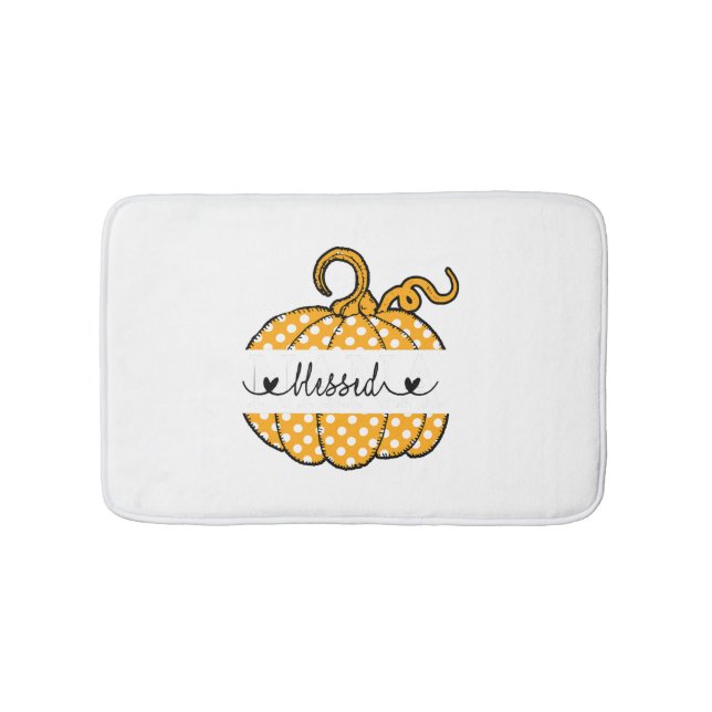 Blessed Nana Pumpkin Art Thanksgiving Halloween Bath Mat (Front)