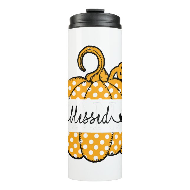 Blessed Nana Pumpkin Art Thanksgiving Halloween Thermal Tumbler (Front)