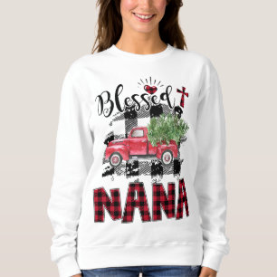 Blessed Nana Red-plaid Christmas Sweatshirt