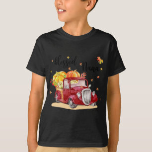 Blessed Nana Red Truck Holding Pumpkin Fall Autumn T-Shirt