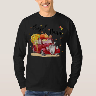 Blessed Nana Red Truck Holding Pumpkin Fall Autumn T-Shirt