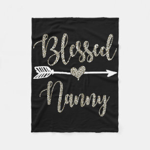 Blessed Nanny Mother’s Day 2024 Grandma Leopard Wo Fleece Blanket