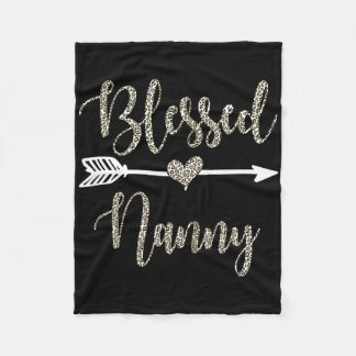 Blessed Nanny Mother’s Day 2024 Grandma Leopard Wo Fleece Blanket
