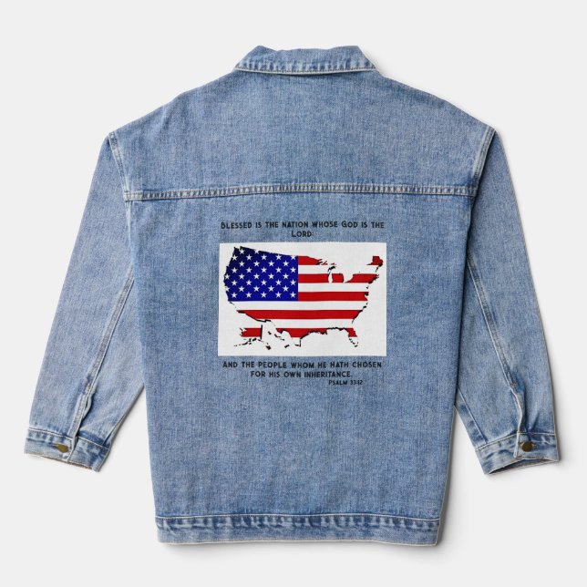 Blessed Nation Denim Jacket (Back)