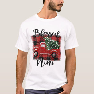 Blessed Nini Red Truck Vintage Christmas Tree T-Shirt
