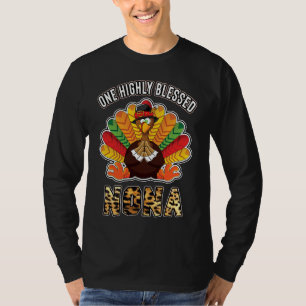 Blessed Nona Leopard Print Love Grandma Turkey Tha T-Shirt