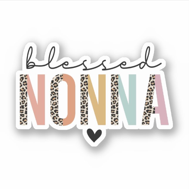 Blessed Nonna Leopard Print Nonna Gift Grandmother (Front)