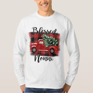 Blessed Nonni Red Truck Vintage Christmas Tree T-Shirt