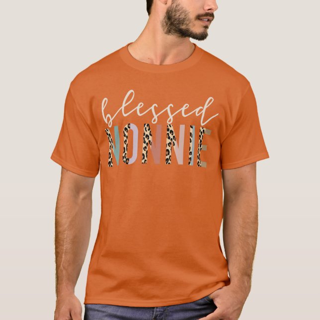 Blessed Nonnie Cute Leopard Print funny T-Shirt (Front)