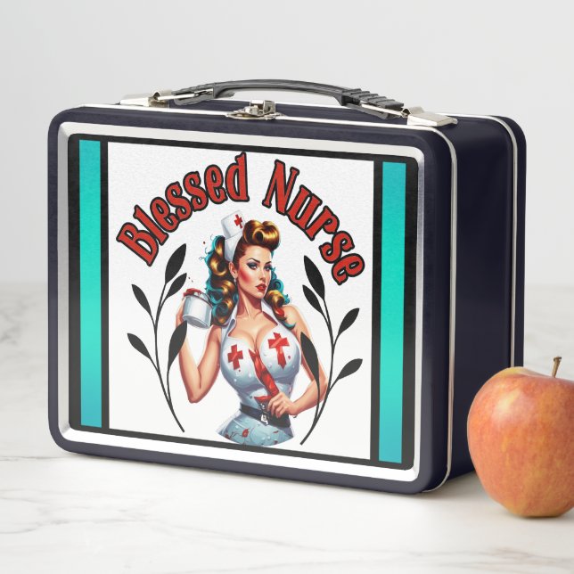 Blessed Nurse Pinup Metal Lunch Box (In Situ)