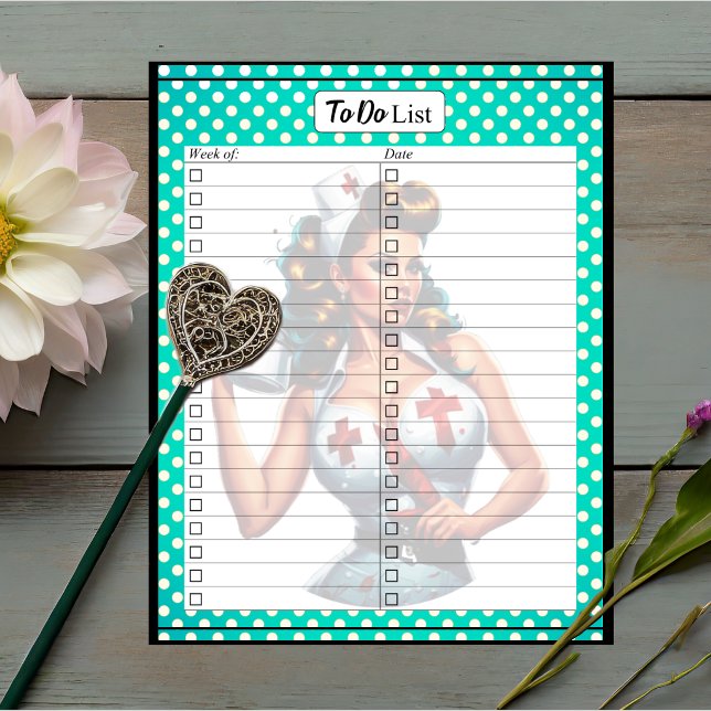 Blessed Nurse Pinup_ To Do List Notepad (Creator Uploaded)
