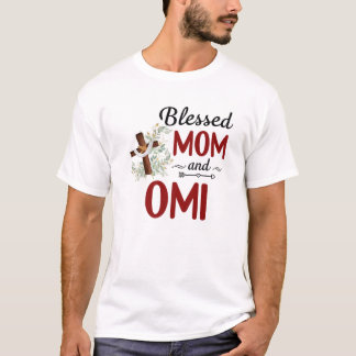 Blessed Omi For Women Flower Decor Omi T-Shirt