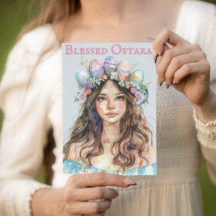 Blessed Ostara Eostre Spring Equinox  Holiday Card