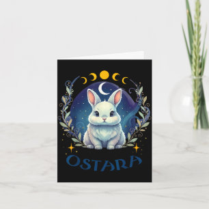 Blessed ostara pagan spring easter rabbit happy card