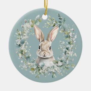 Blessed Ostara Rabbit Spring Easter Ceramic Tree Decoration