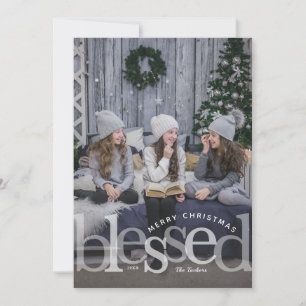 Blessed Overlay Photo Christmas Card