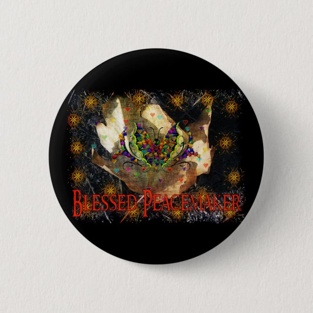 Blessed Peacemaker 6 Cm Round Badge (Front)