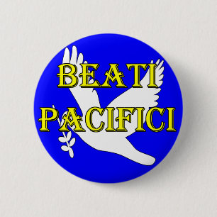 blessed peacemakers white dove button