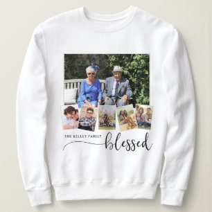 Blessed, Personalised 6 Photo Family Collage Sweatshirt