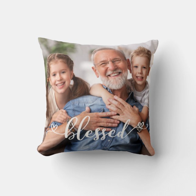 Blessed Photo Throw Pillow - Customisable (Front)