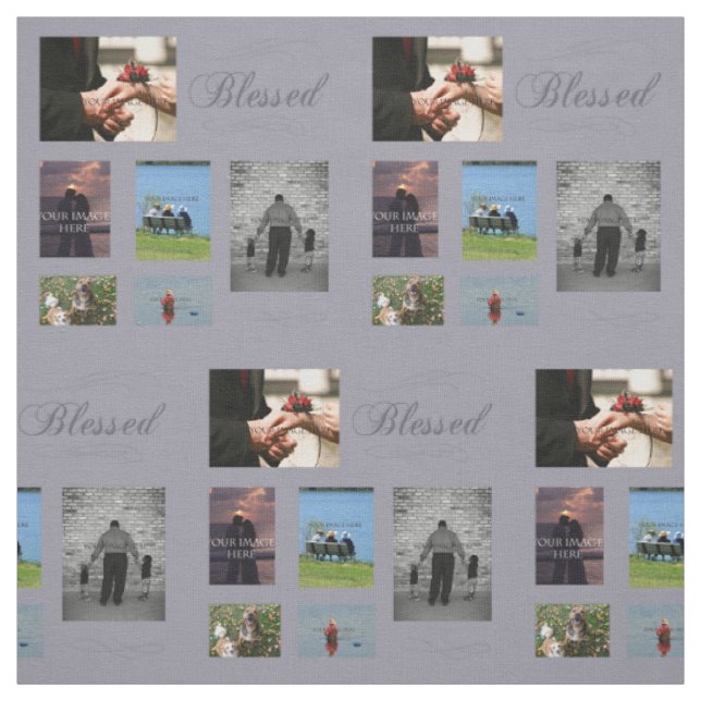 Blessed Photos Collage Fabric (Swatch)